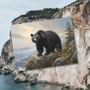 Carte Postale Ours noir asiatique sur le sommet de la montagne