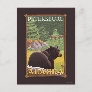 Carte Postale Ours noir en forêt - Petersburg, Alaska