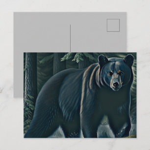 Carte Postale Ours Noir Majestueux De La Forêt Du Nord