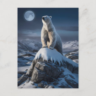 Carte Postale Ours Polaire Au Sommet des Hauteurs Gelées