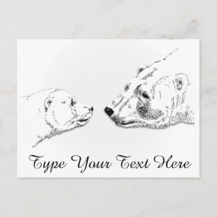 Carte postale ours polaire mère et ourson Cartes p
