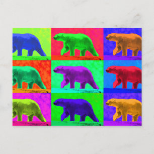 Carte Postale Ours Polaire Popart Popart Grunge Pop Multi-Panel