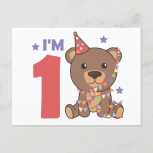 Carte Postale Ours Pour Le Premier Anniversaire Pour Les Enfants