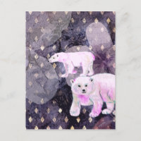 Ours pourpres - Animaux arctiques Motif rétro