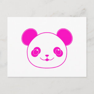 Carte Postale Ours rose Kawaii Panda