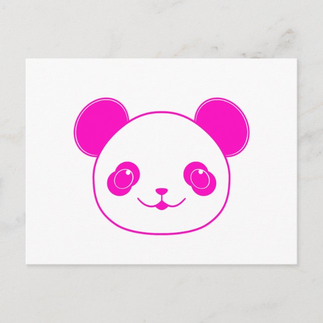 Carte Postale Ours rose Kawaii Panda (Devant)
