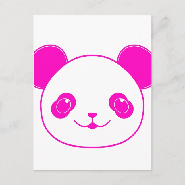 Carte Postale Ours rose Kawaii Panda (Devant)