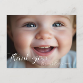 Carte Postale Ourson 1er Anniversaire Ballons Colorés