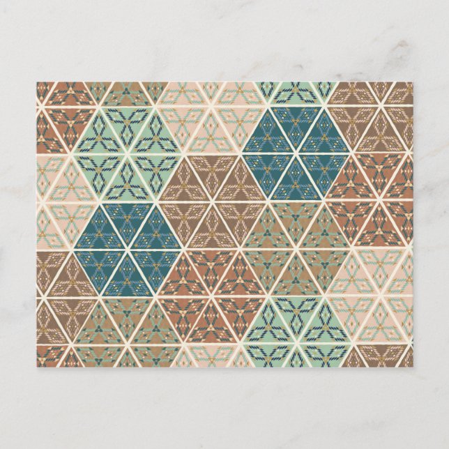 Carte Postale Outdoor | Blue & Green Tribal Pattern (Devant)