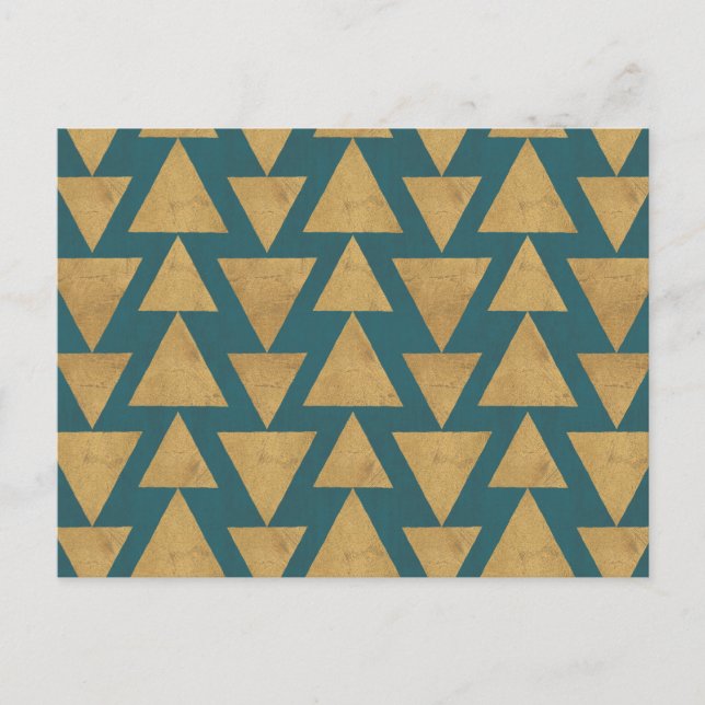 Carte Postale Outdoor | Gold & Dark Teal Pattern (Devant)