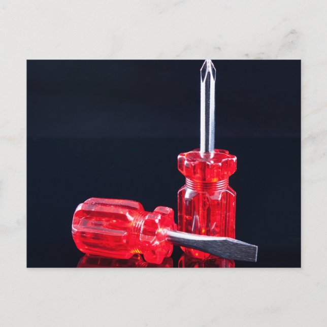 Carte Postale Outil d'impression de tournevis à main moderne (Devant)