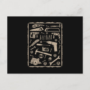 Carte Postale Outils avec cadre vintage