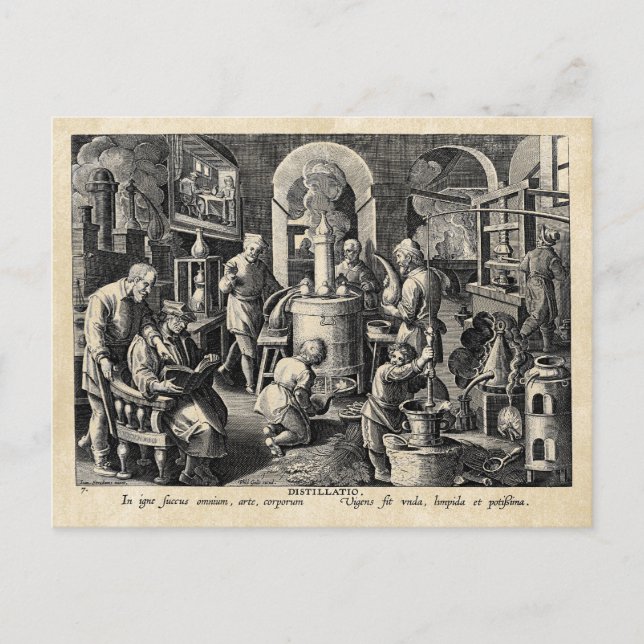 Carte Postale Outils de laboratoire maître alchimiste (Devant)