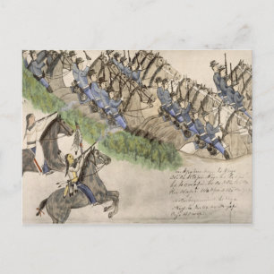 Carte Postale Ouverture de la bataille de la petite corne (encre