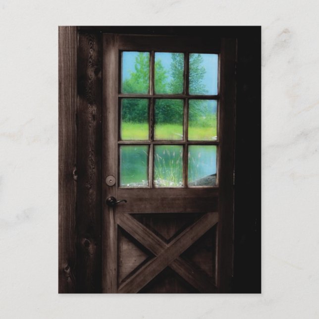Carte Postale Ouvrez la porte à l'extérieur (Devant)