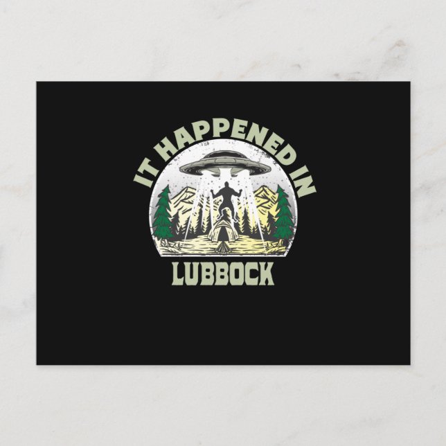 Carte Postale OVNI Alien Dans lubbock City (Devant)