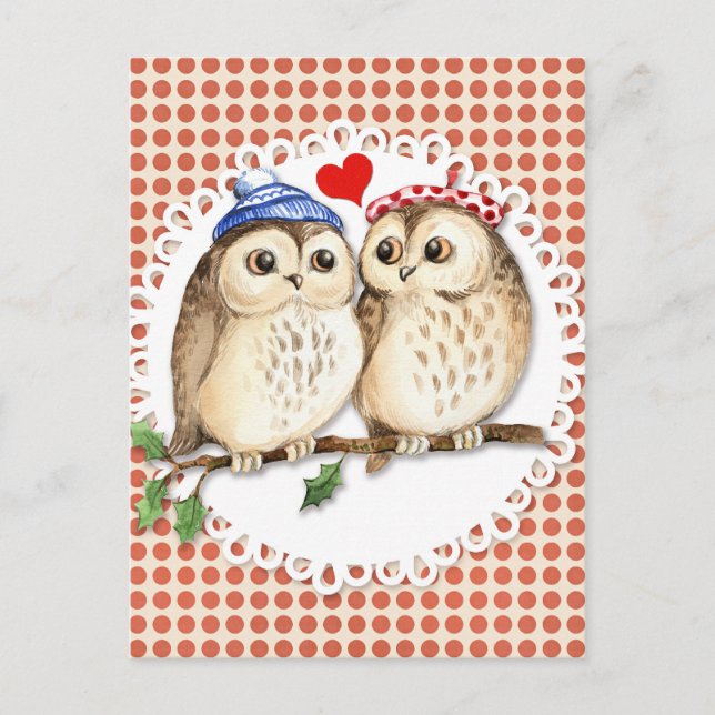 Carte Postale Owl Love (Devant)