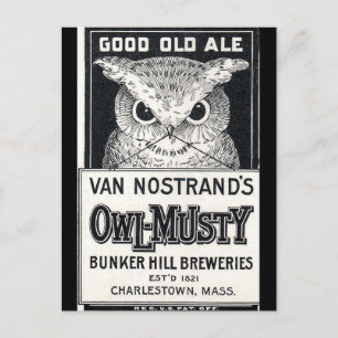 Carte postale Owl-Musty Ale Beer