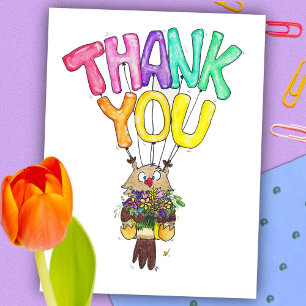 Carte postale OWL THANK YOU de Nicole Janes
