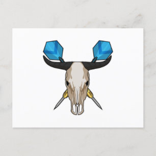 Carte Postale Ox aux fléchettes avec fléchette