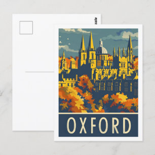 Carte Postale Oxford Angleterre Royaume-Uni Vintage voyage Place