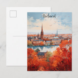 Carte Postale Oxford Angleterre Voyage Ville Peinture Esthétique