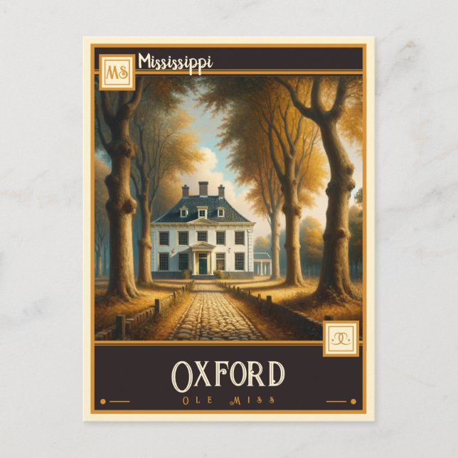 Carte Postale Oxford, Mississippi | VINTAGE (Devant)