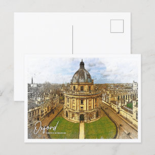 Carte Postale Oxford Royaume-Uni Beau crayon couleur