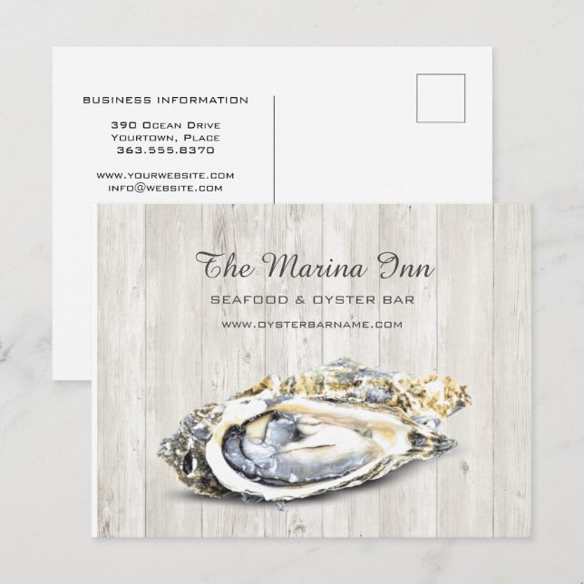 Carte Postale Oyster Roast de fruits de mer Nautique Alimentatio (Devant / Derrière)