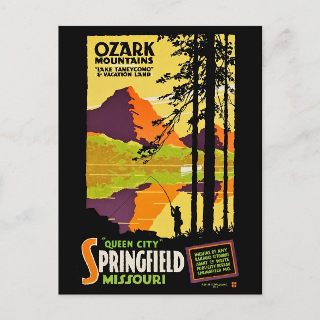 Carte Postale Ozark Mountains et Springfield, Missouri (Devant)