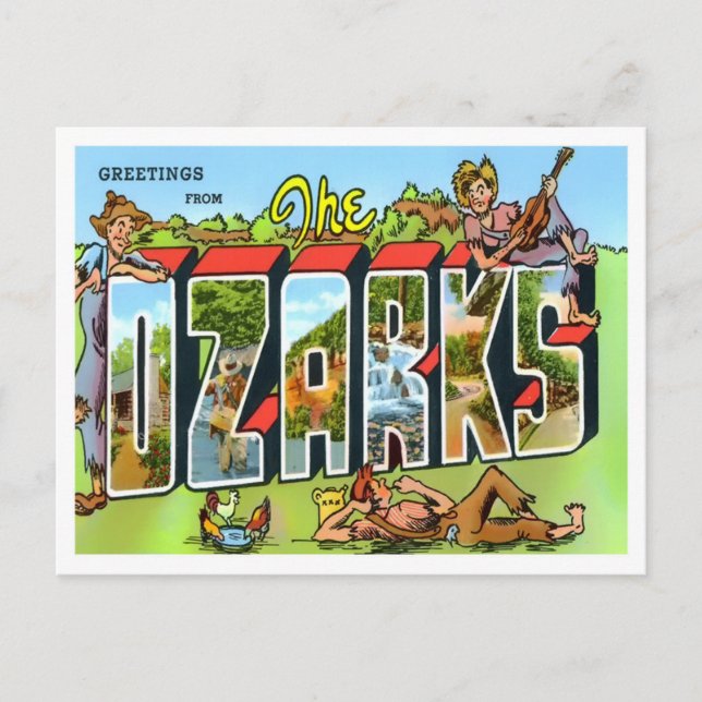 Carte postale Ozarks Vintage Big Letters (Devant)