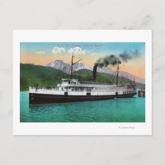 Carte Postale P. C. Co's Steamer "Ville de Seattle" (Devant)