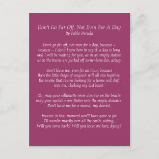 Carte postale Pablo Neruda