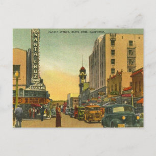 Carte Postale Pacific Ave. Père Noël Cruz California années 1940