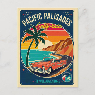 Carte Postale Pacific Palisades CA Rétro Voyage Années 1950
