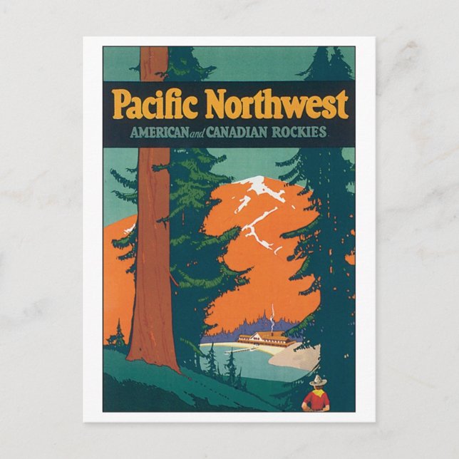 Carte Postale Pacifique Nord-Ouest américain et Rocheuses canadi (Devant)