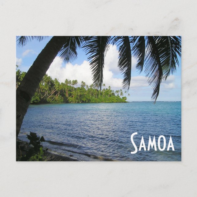 Carte Postale Pacifique Sud encadré par Palm Tree, Samoa (Devant)