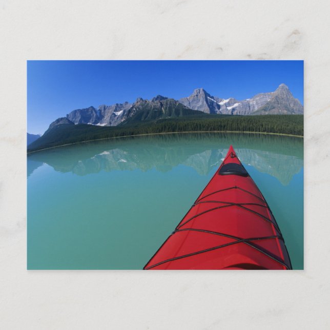 Carte Postale Pagaie sur le lac Waterfowl sous le Howse Peak (Devant)