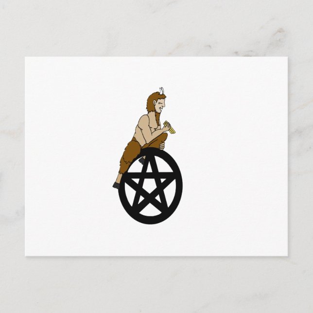 Carte Postale Pagan God Pan et Pentacle (Devant)