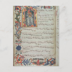 Carte Postale Page de notation musicale avec historique