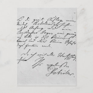Carte Postale Page de texte avec sa signature