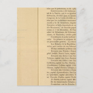 Carte Postale Page de titre de l'Atlas du Mexique de 1874