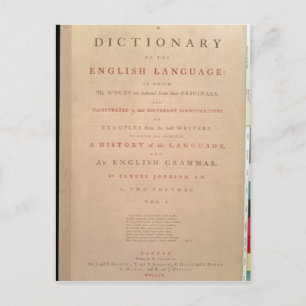 Carte Postale Page de titre du volume I de l'anglais