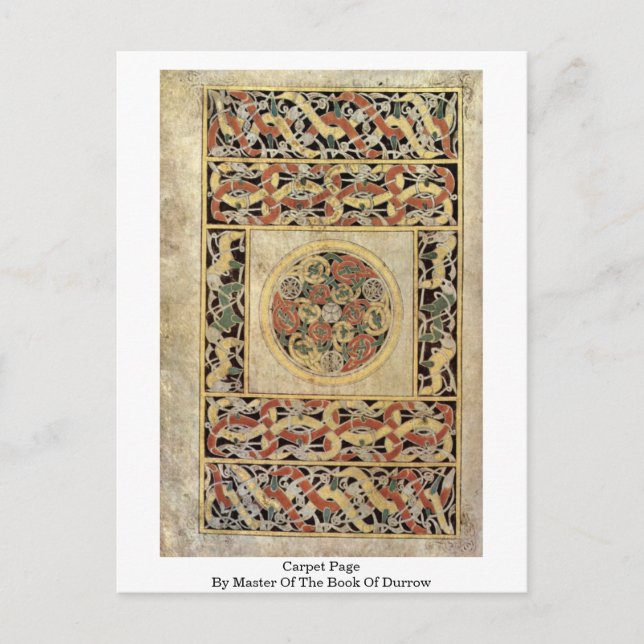 Carte Postale Page Du Tapis Par Le Maître Du Livre De Durrow (Devant)