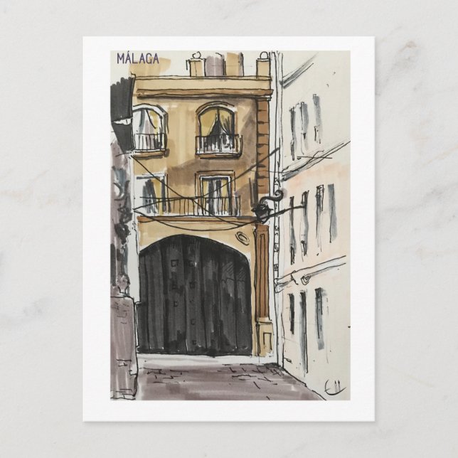 Carte Postale Pages Skethchbook. Malaga. Marques (Devant)