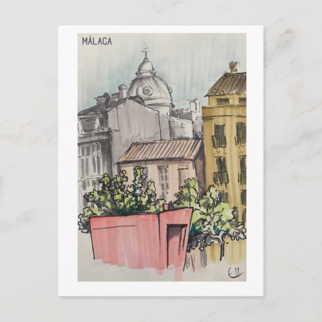 Carte Postale Pages Skethchbook. Malaga. Marques (Devant)