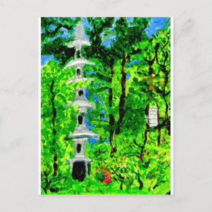 Carte Postale Pagode dans le paysage luxuriant de printemps cart
