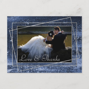 Carte Postale Paillettes Brillantes   Photo Bleu Marine Amour et