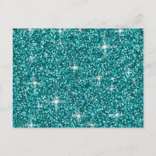 Carte Postale Paillettes iridescentes sarcelle