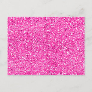 Carte Postale Paillettes Rose Chaud
